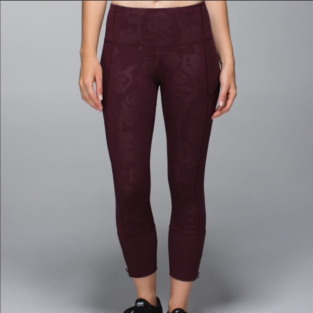 Rare! Flat Inky Floral Embossed Bordeaux Drama